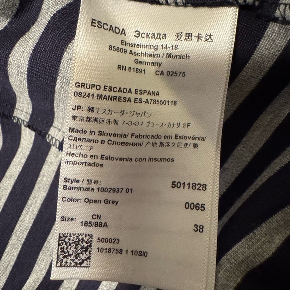 Striped Dark Navy and Gray Women's Blazer - Picture 11 of 12